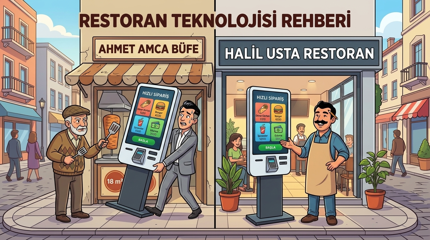 18 metrekare büfede Ahmet Amca'nın dev totemi reddetmesi ve Halil Usta'nın restoranında doğru ayaklı totem yerleşimi
